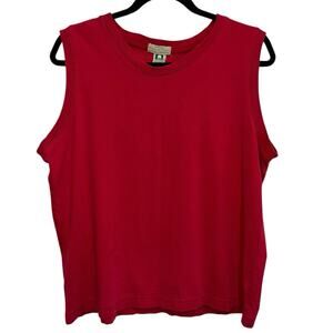 Vintage Mountain Tek Red Sleeveless Tank Top Cotton Large Casual Outdoor